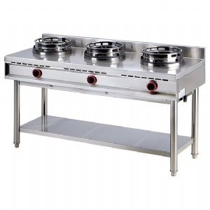 Gas wok hob with shelf, 3 burners AHA0019