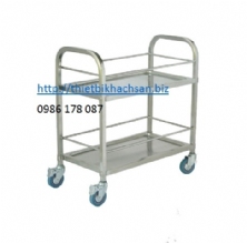 XE UỐNG HAI TẦNG THÉP KHÔNG GỈ Two-tier Stainless Steel Drink Car(Big) D-014C