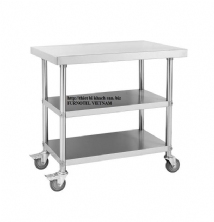 SS304 Mobile Work Bench With 2 Under Shelfs
