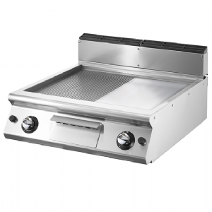 Gas griddle, top version, ½ smooth, ½ ribbed chromed plate V7080FTRGVCRT