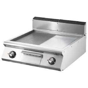 Electric griddle, top version, ½ smooth, ½ ribbed chromed plate V9080FTREVCRT