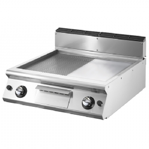 Gas griddle, top version, ½ smooth, ½ ribbed chromed plate V9080FTRGVCRT