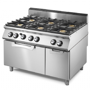 Gas range on static electric oven GN 2/1 and closed cabinet, 6 burners VS70120CFGE