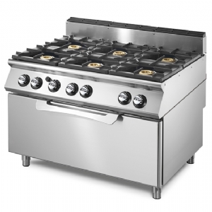 Gas range on static maxi gas oven, 6 burners VS70120CFGG