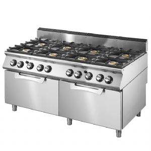 Gas range on 2 static gas ovens GN 2/1, 8 burners VS90160CFG