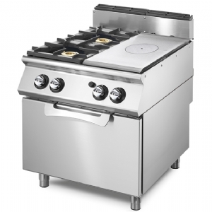 Gas solid top range on static gas oven GN 2/1,  2 burners VS9080TPPCFG